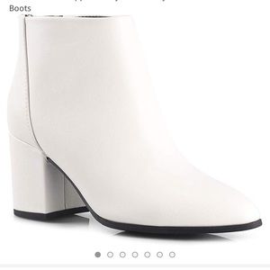 White Pleather Booties